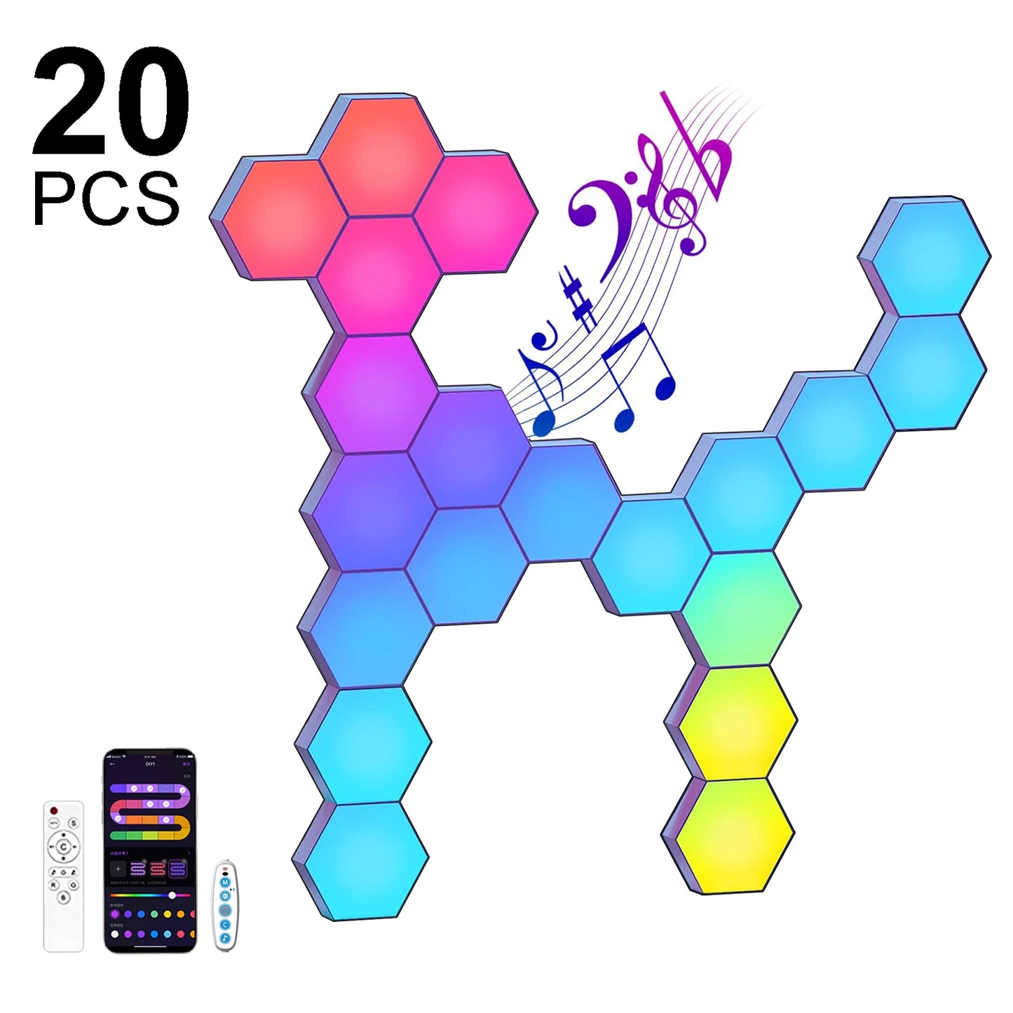 RGB Smart Hexagon Wall Light Panels (Music Sync)