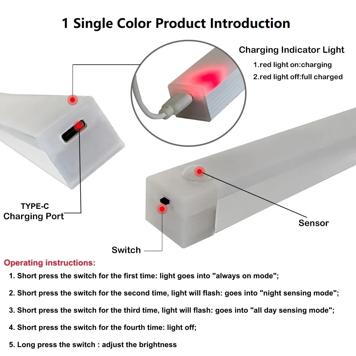 Wireless Motion Sensor LED Light Bar (USB Rechargeable)
