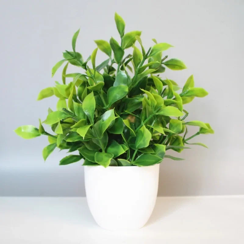 Mini Artificial Desk Plant (Faux Bonsai Decor)