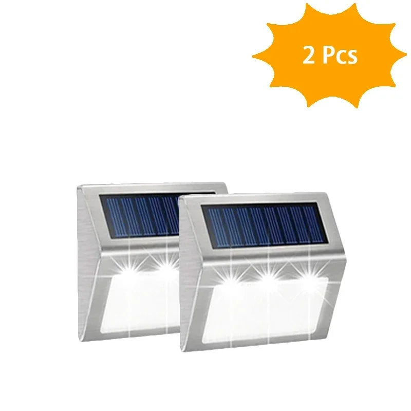 1-12Pack Solar Powered LED Deck Lights LED Solar Lamp Outdoor Stair Lights Stainless Steel for Garden Backyard Patio Wall Fence