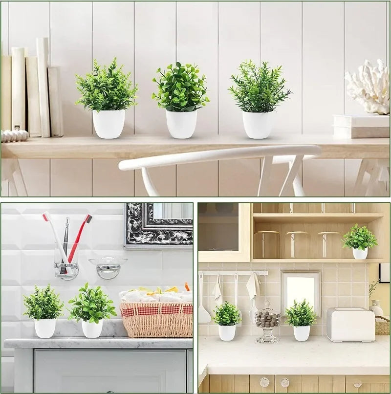 Mini Artificial Desk Plant (Faux Bonsai Decor)
