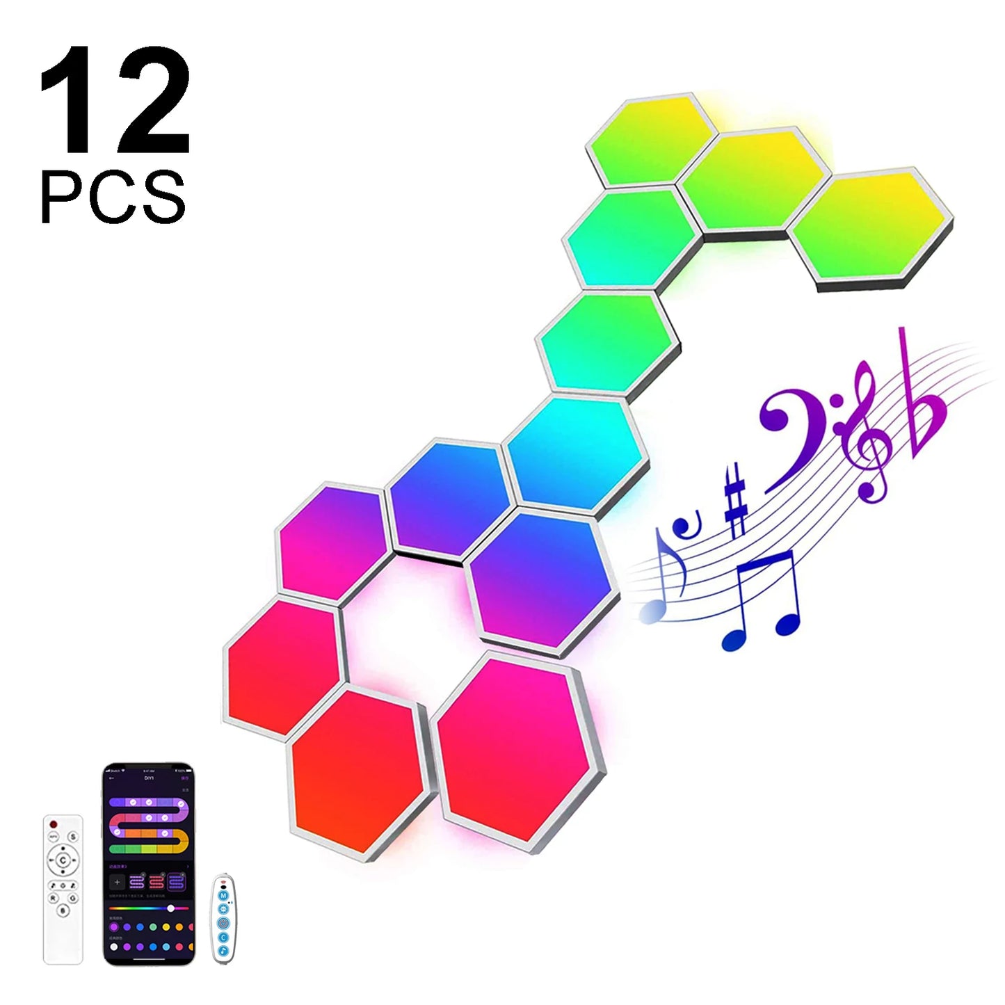 RGB Smart Hexagon Wall Light Panels (Music Sync)