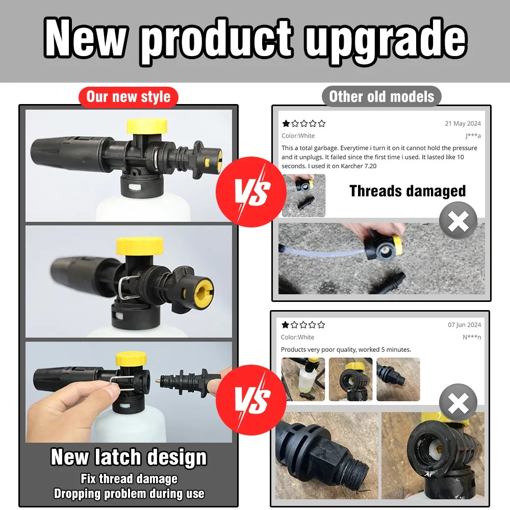 Adjustable Foam Cannon for Karcher K2 K3 K4 K5 K6 K7 Pressure Washer Snow Lance Kit Car Wash Gun - Durable Cleaning Accessory