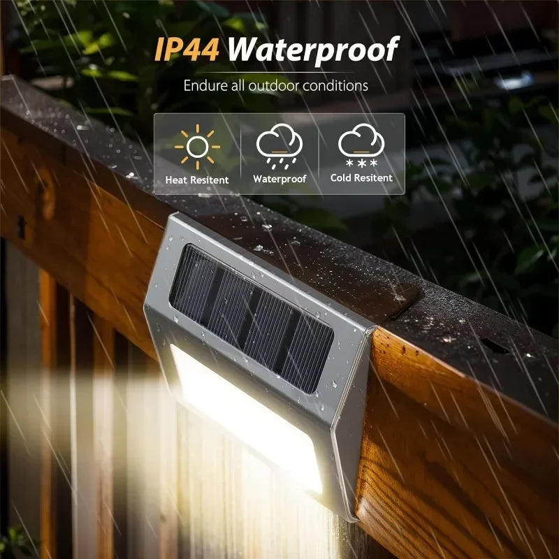 1-12Pack Solar Powered LED Deck Lights LED Solar Lamp Outdoor Stair Lights Stainless Steel for Garden Backyard Patio Wall Fence