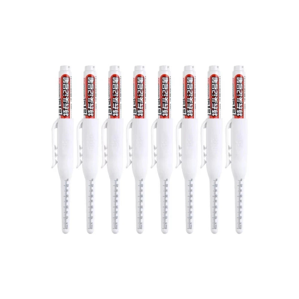 1-6Pcs 45mm Waterproof Long Head Nib Deep Hole Markers Pen Tile Carpenter Pen Multi-purpose for Woodworking Black/Blue/Red Ink