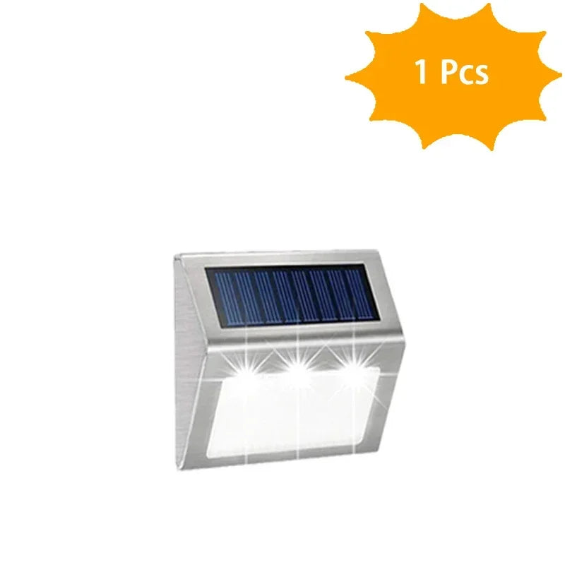 1-12Pack Solar Powered LED Deck Lights LED Solar Lamp Outdoor Stair Lights Stainless Steel for Garden Backyard Patio Wall Fence