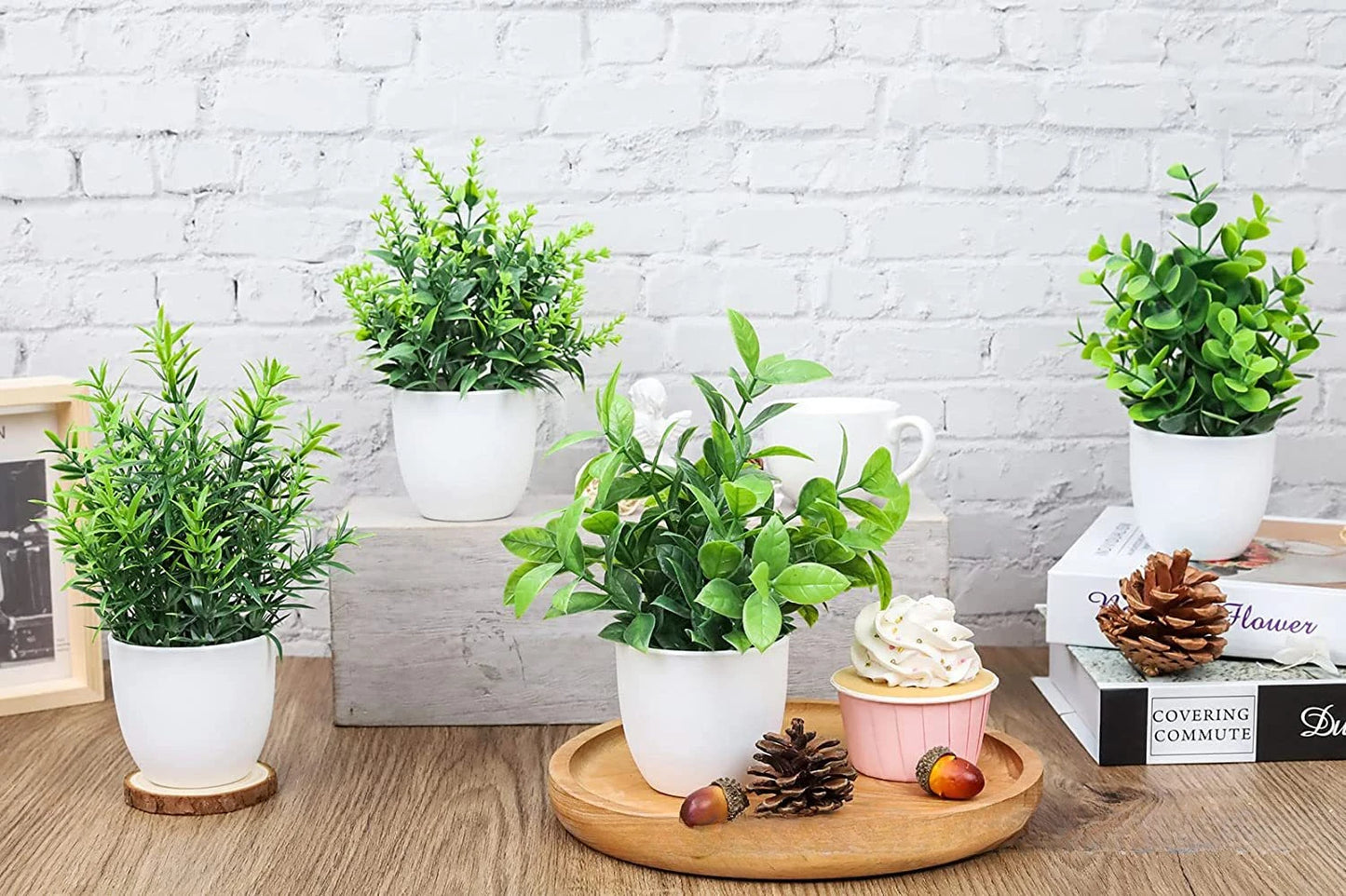 Mini Artificial Desk Plant (Faux Bonsai Decor)