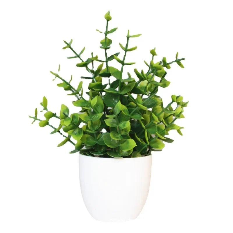 Mini Artificial Desk Plant (Faux Bonsai Decor)