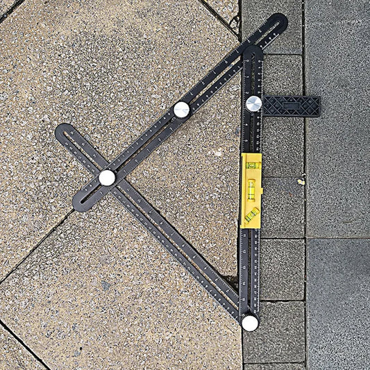 6 Fold Set Construction Angle Measuring Ruler Aluminum Alloy Perforated Mold Template Tool Locator Drill Guide Tile Hole