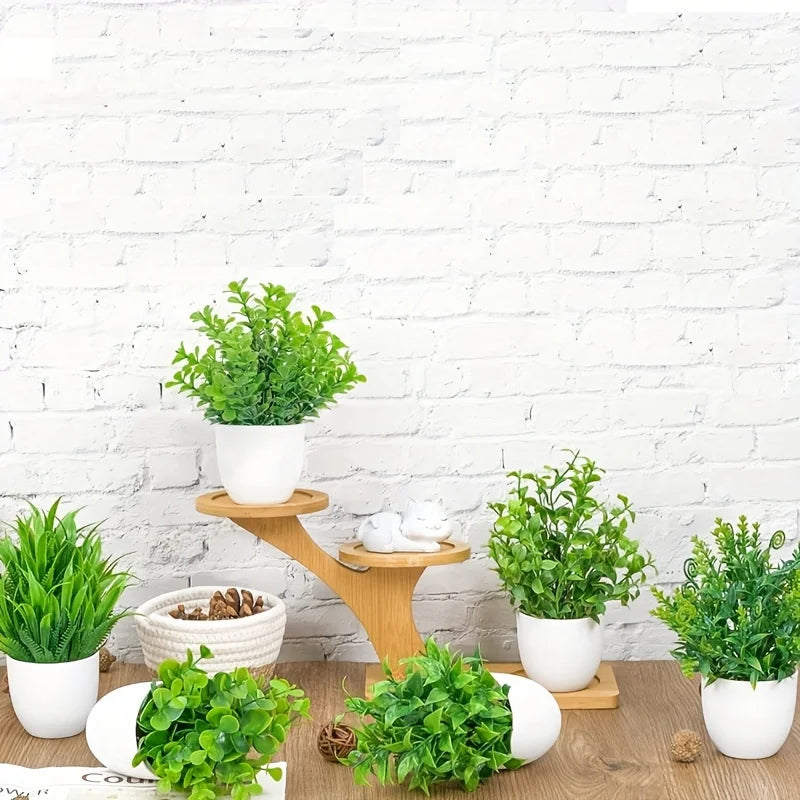 Mini Artificial Desk Plant (Faux Bonsai Decor)