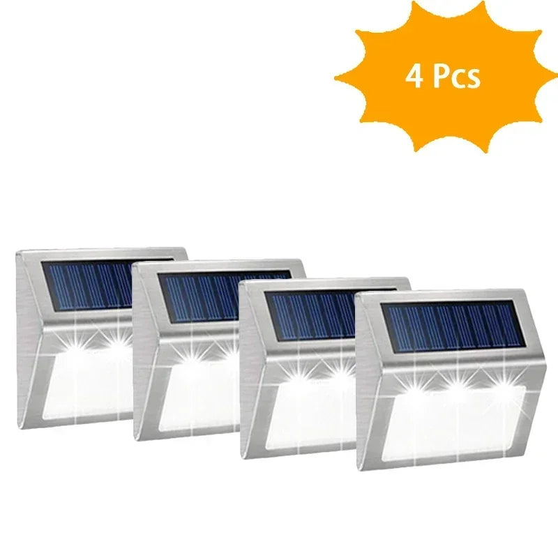 1-12Pack Solar Powered LED Deck Lights LED Solar Lamp Outdoor Stair Lights Stainless Steel for Garden Backyard Patio Wall Fence