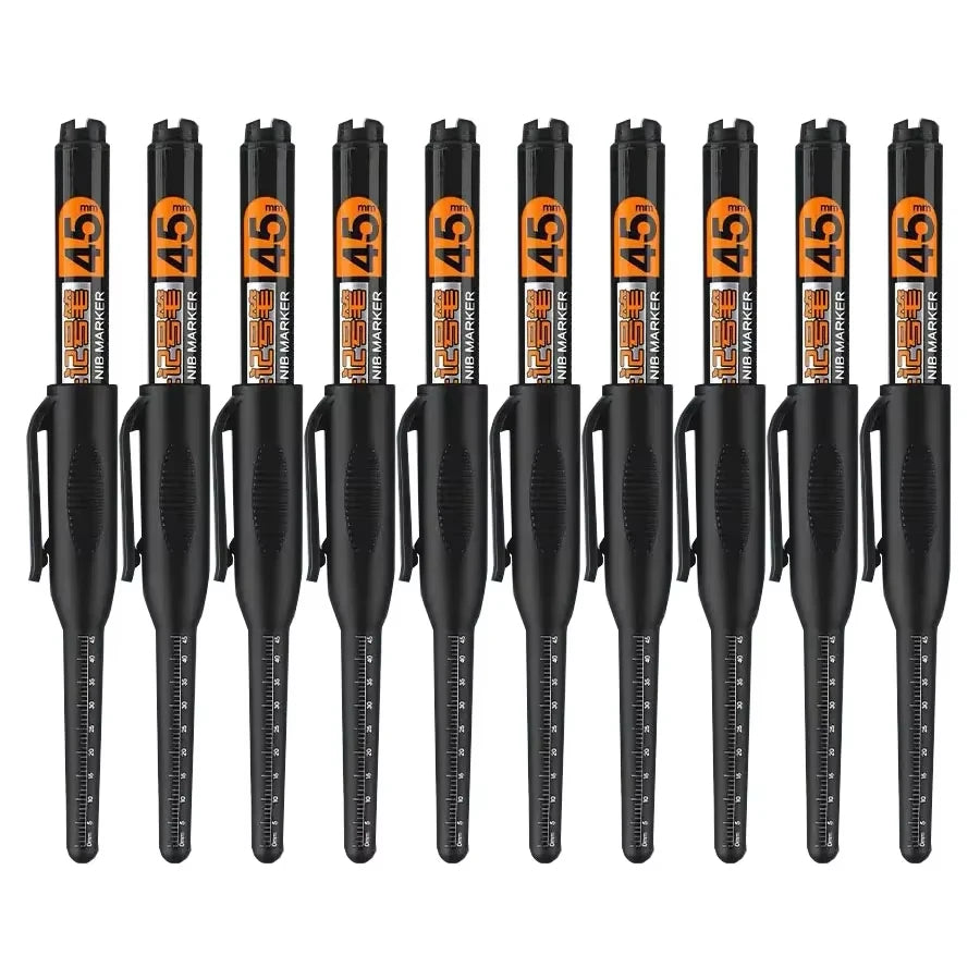 1-6Pcs 45mm Waterproof Long Head Nib Deep Hole Markers Pen Tile Carpenter Pen Multi-purpose for Woodworking Black/Blue/Red Ink