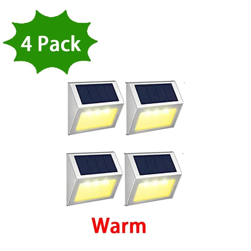 1-12Pack Solar Powered LED Deck Lights LED Solar Lamp Outdoor Stair Lights Stainless Steel for Garden Backyard Patio Wall Fence