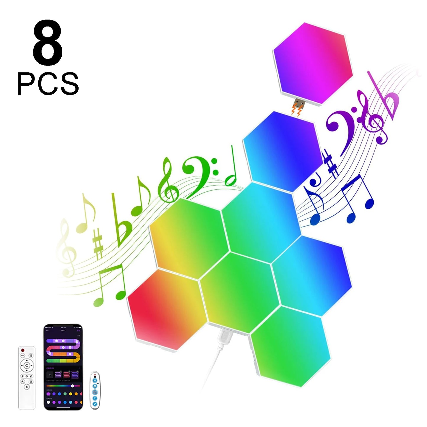 RGB Smart Hexagon Wall Light Panels (Music Sync)